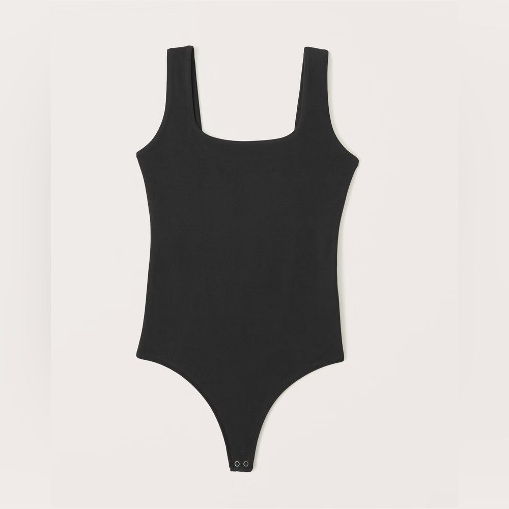 Abercrombie & Fitch - Cotton-Blend Seamless Fabric Tank Bodysuit - Black - XL
